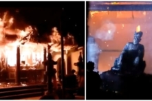 Đền Quan Tam Lâm Du ở Hà Nội bốc cháy ngùn ngụt, nhiều tài sản bị thiêu rụi