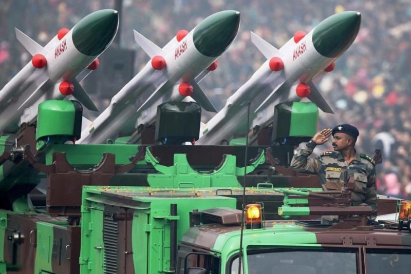 Một tổ hợp tên lửa phòng không Akash của Ấn Độ. (Ảnh: BQP Ấn Độ)