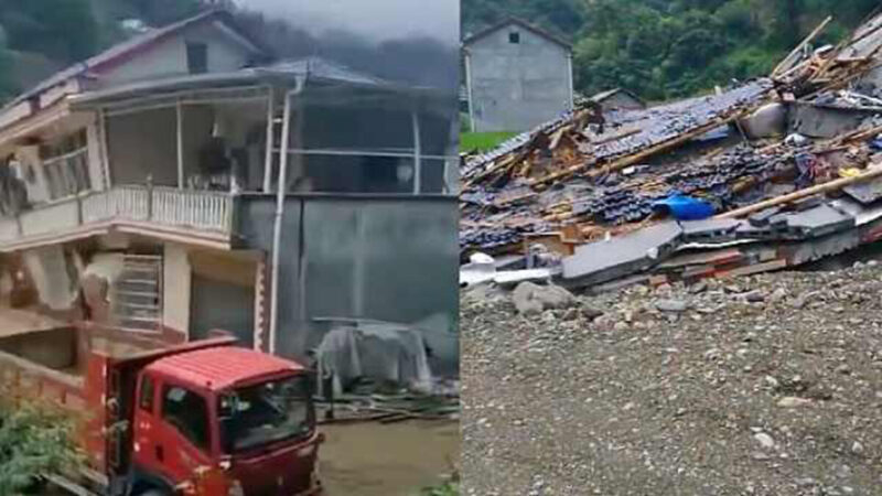 Trung Quốc: Lũ lụt làm sập nhà mới xây, chủ nhà khóc không ra nước mắt: 'Chỉ trách nhân họa'