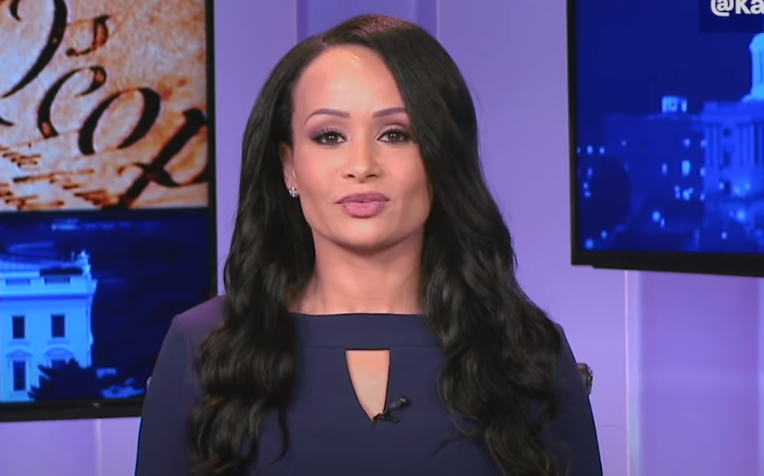 Bà Katrina Pierson- phát ngôn viên của TT Trump. (Ảnh chụp màn hình video)