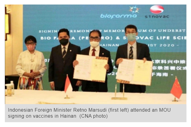 Trung Quốc và Indonesia ký thỏa thuận chung về phân phối vaccine Covid-19
