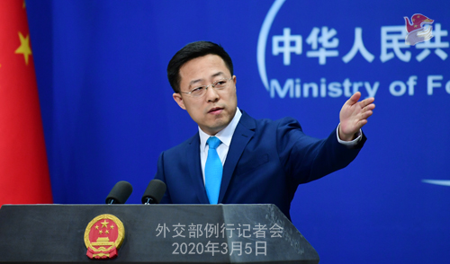 <em>Phát ngôn viên của Bộ Ngoại giao Trung Quốc Triệu Lập Kiên. (Ảnh: Chinanews.com) </em>