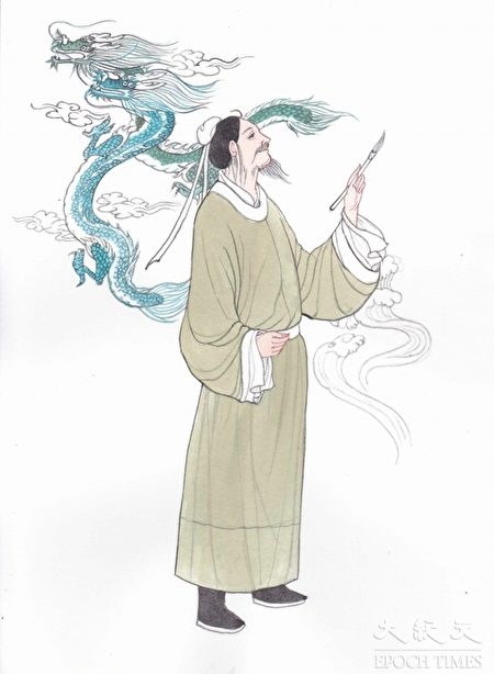 Trương Tăng Diêu vừa vẽ điểm mắt rồng, thì rồng liền bay đi mất. (Ảnh Tố Tố/ Epoch Times)