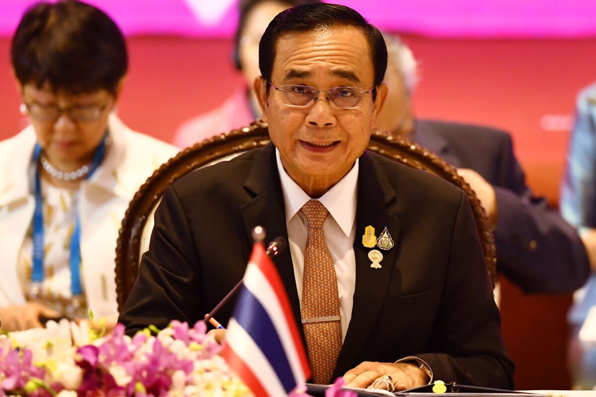 Thủ tướng Thái Lan Prayut Chan-O-Cha phát biểu trong Hội nghị Cấp cao ASEAN-Hoa Kỳ lần thứ 7 tại Bangkok vào ngày 4/11/2019, bên lề Hội nghị cấp cao Hiệp hội các quốc gia Đông Nam Á (ASEAN) lần thứ 35. (Ảnh Lillian Suwanrumpha/ AFP qua Getty Images)
