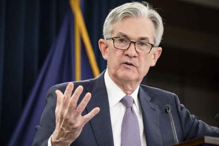 Chủ tịch Cục Dự trữ Liên bang Jerome Powell phát biểu trong cuộc họp báo ở Washington vào ngày 29/1/2020. (Ảnh Samuel Corum/ Getty Images)