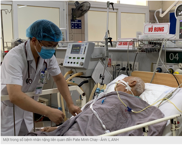 Một trong số bệnh nhân nặng liên quan đến Pate Minh Chay (Ảnh: Chụp màn hình báo tuoitre.)