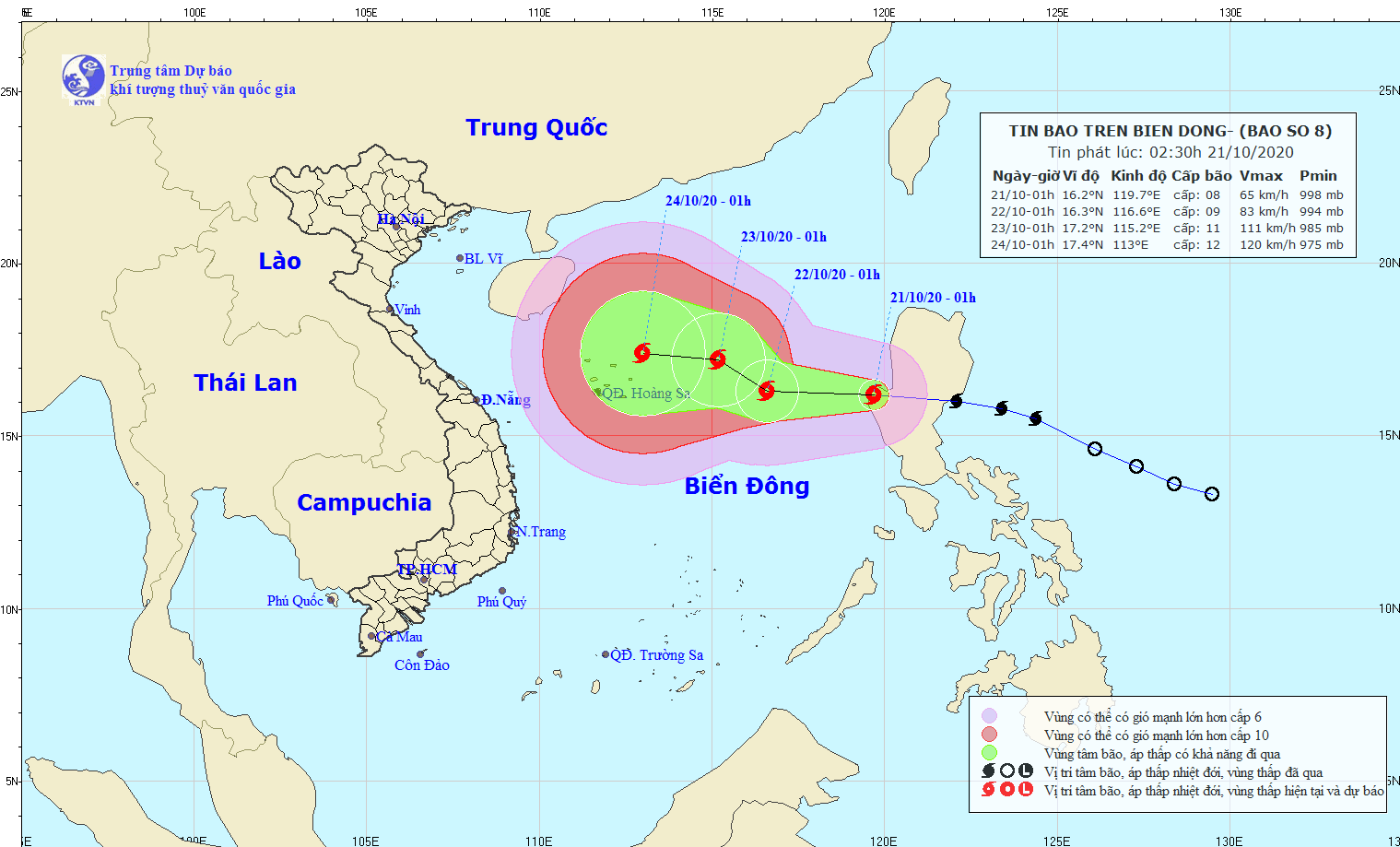 Đường đi của cơn bão Saudel. (Ảnh kttv.thaibinh.gov.vn)