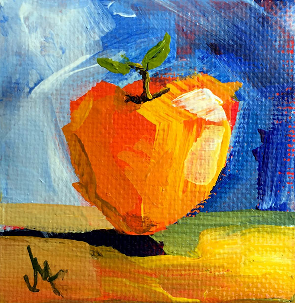Một quả táo vẽ theo phong cách ấn tượng. (Ảnh janettmarie.com)