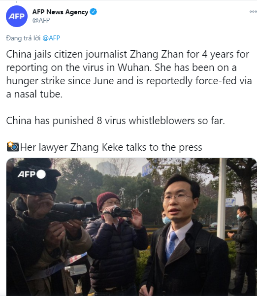 Bắc Kinh bị chỉ trích vì bỏ tù nhà báo công dân