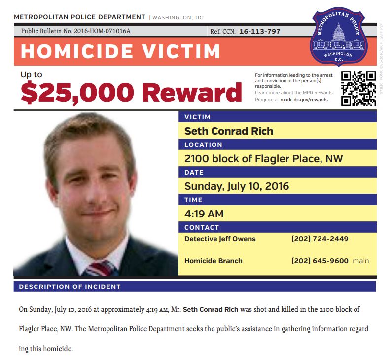 FBI có các tệp tin từ máy tính xách tay của nhân viên DNC bị sát hại Seth Rich