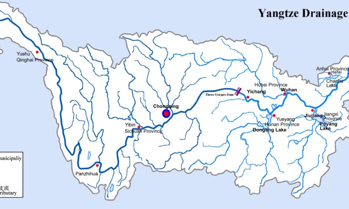 Sông Dương Tử bị ngập lụt nghiêm trọng, mực nước vượt quá mức cảnh báo tại 5 trạm quan trắc chính