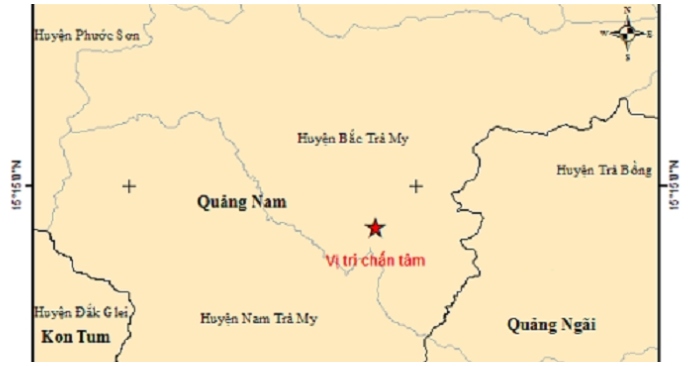 Việt Nam xảy ra 6 trận động đất liên tiếp ở Quảng Nam và Kon Tum