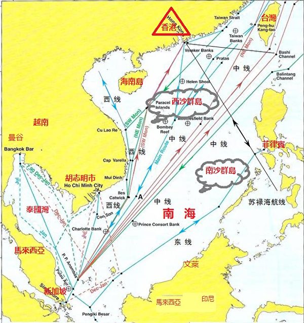  Bản đồ các tuyến hàng hải ở Biển Đông