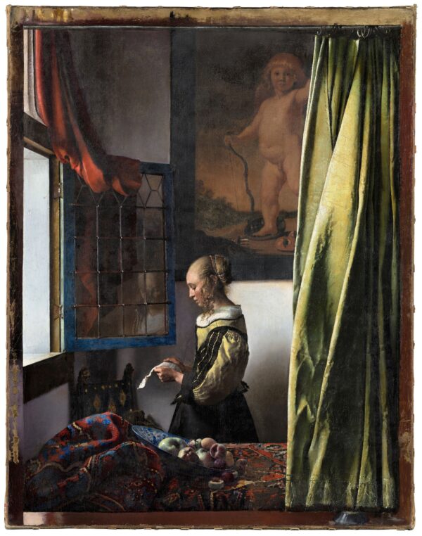tranh Thiếu nữ đọc thư bên cửa sổ mở