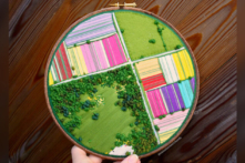 Miền quê nước Anh sống động qua những bức tranh thêu 3D 