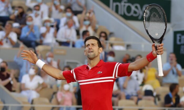 Novak thi đấu tại giải Pháp Mở rộng