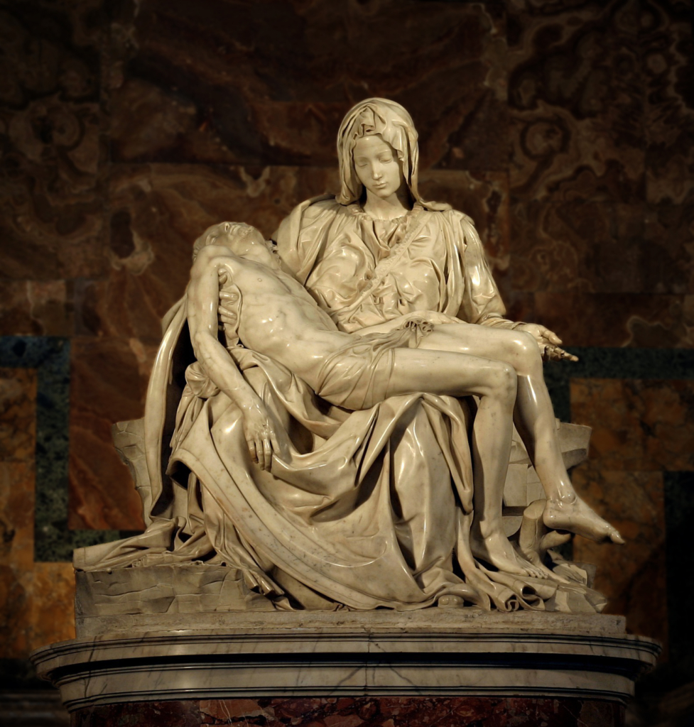 Đức mẹ Mary bên thi hài Chúa Jesus 