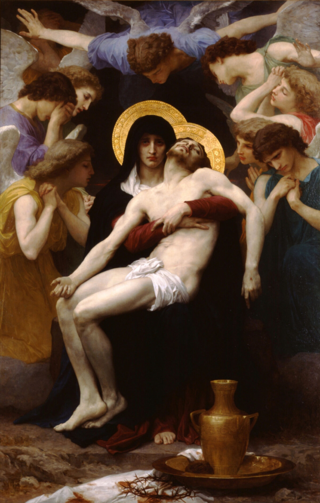 Đức mẹ Mary bên thi hài Chúa Jesus 