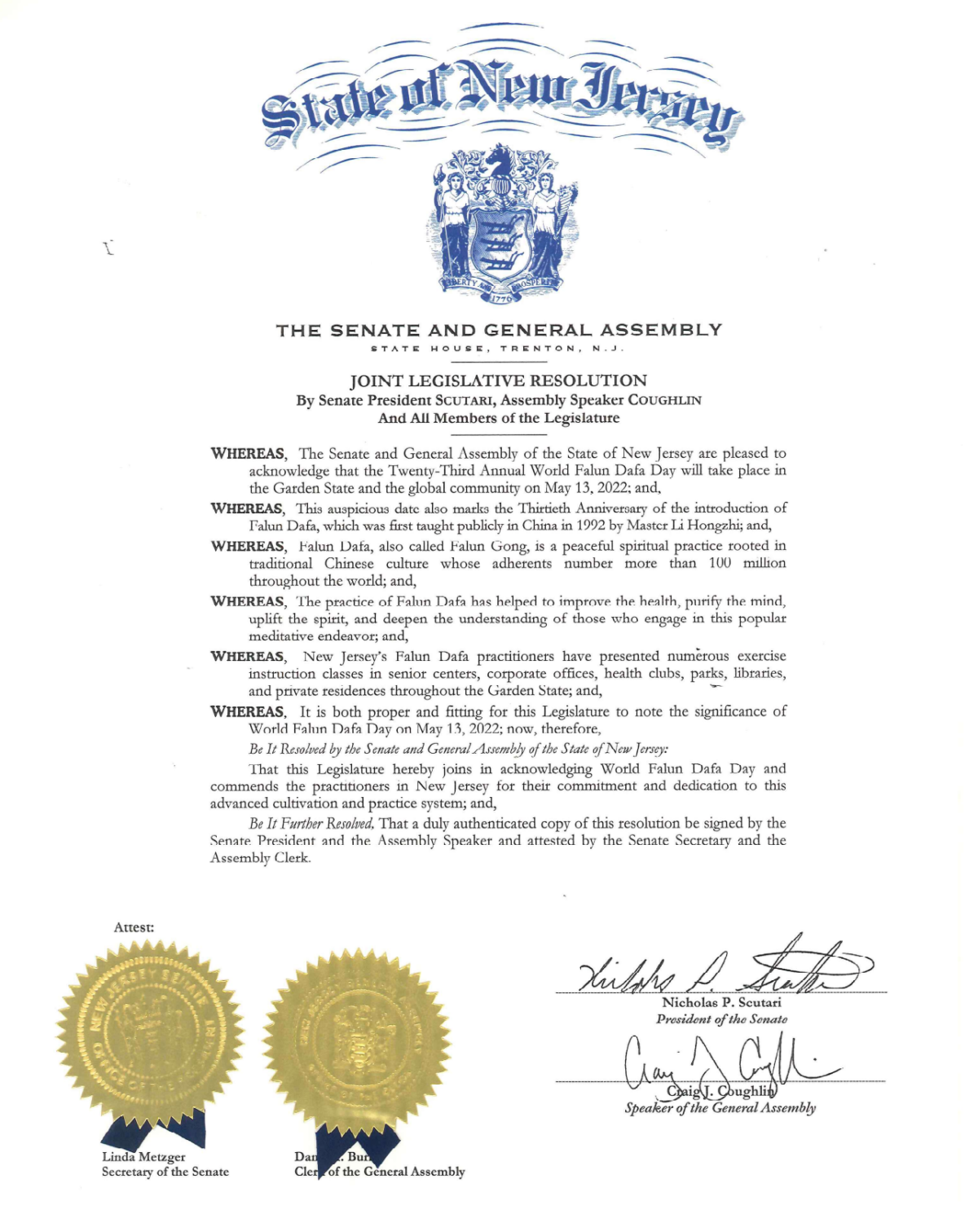 Hoa Kỳ: New Jersey tôn vinh Ngày Pháp Luân Đại Pháp với lễ thượng cờ và các tuyên bố công nhận