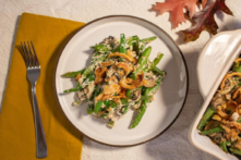 Món chay với tàu hủ nhuyễn mịn như kem và đậu cô ve đút lò