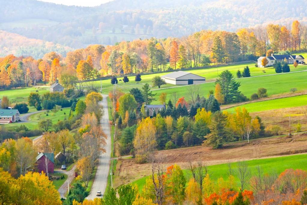 Cảnh sắc mùa thu rực rỡ ở vùng nông thôn tiểu bang Vermont