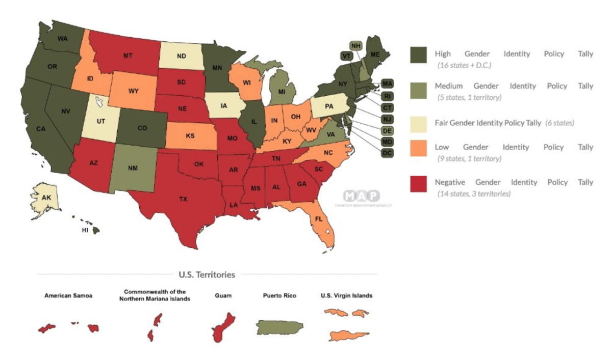 Chính sách chuyển giới ở 50 tiểu bang Mỹ khác nhau như thế nào?