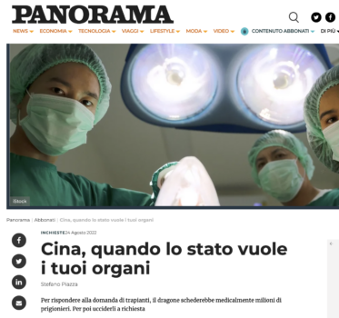 Tạp chí Ý đăng bài phơi bày nạn thu hoạch nội tạng ở Trung Quốc