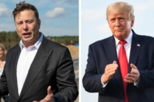 Ông Elon Musk (trái), người đứng đầu Tesla, nói chuyện với báo giới gần Berlin hôm 03/09/2020. Cựu Tổng thống Hoa Kỳ Donald Trump (phải) đến diễn thuyết trong một cuộc tập hợp Cứu lấy nước Mỹ ở Illinois hôm 25/06/2022. (Ảnh: Maja Hitij/Getty Images; Michael B. Thomas/Getty Images)