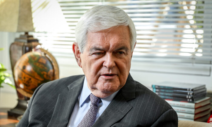 Cựu Chủ tịch Hạ viện Newt Gingrich (Cộng Hòa-Georgia), tại Hoa Thịnh Đốn hôm 24/10/2019. (Ảnh: Samira Bouaou/The Epoch Times)