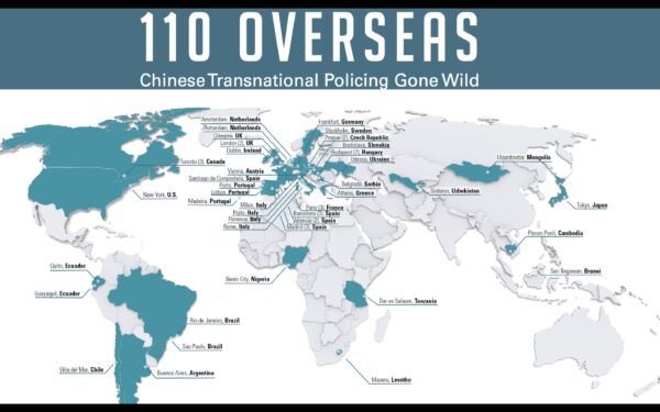 “Các Quầy Dịch vụ,” hay “110 ở Hải ngoại” của công an Trung Quốc ở ngoại quốc được tìm thấy ở hàng chục quốc gia trên khắp năm châu lục. (Ảnh: Đăng dưới sự cho phép của Safeguard Defenders)
