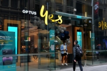 Toàn cảnh một cửa hàng Optus ở Sydney, Úc hôm 22/09/2022. (Ảnh: AAP Image/Bianca De Marchi)