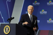 Tổng thống Joe Biden nói tại Hội nghị thượng đỉnh Kinh doanh Hoa Kỳ–Phi Châu ở Hoa Thịnh Đốn hôm 14/12/2022. (Ảnh: Kevin Dietsch/Getty Images)