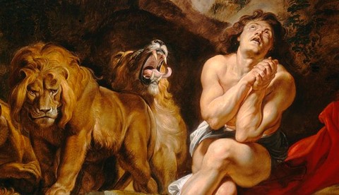 Một góc cận cảnh của tác phẩm “Daniel trong hang Sư tử,” khoảng năm 1614-1616, họa sĩ Peter Paul Rubens. Tranh sơn dầu trên vải canvas, kích thước 2240mm x 3305mm. Bảo tàng nghệ thuật quốc gia, Thủ đô Hoa Thịnh Đốn. (Ảnh: Tài sản công)