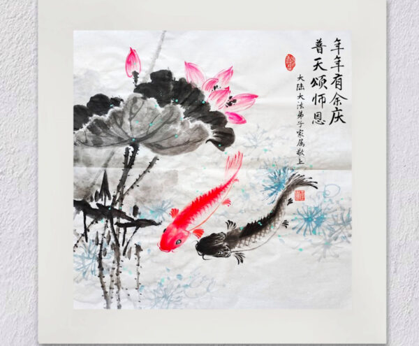 Một cư dân Hoa lục đã vẽ những bức tranh theo phong cách Trung Hoa để bày tỏ lòng biết ơn và chúc ông Lý một Tết Nguyên Đán vui vẻ. (Ảnh: Đăng dưới sự cho phép của Minghui.org)