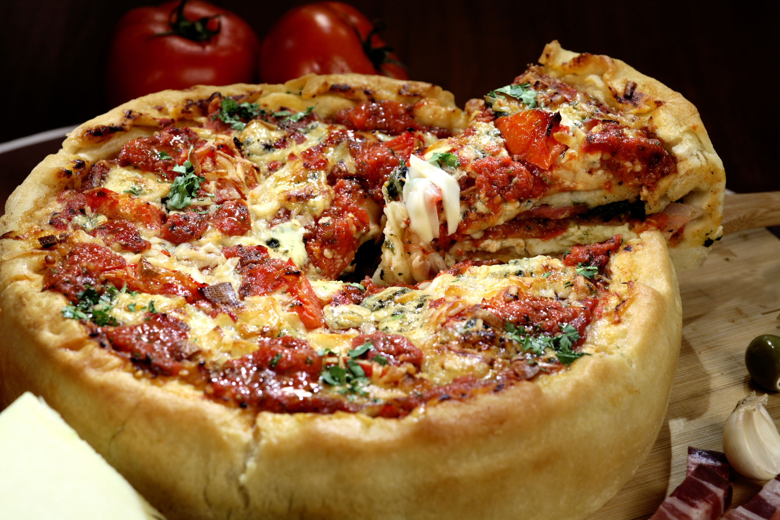 Pizza đĩa sâu của Chicago. (Ảnh: Shutterstock)