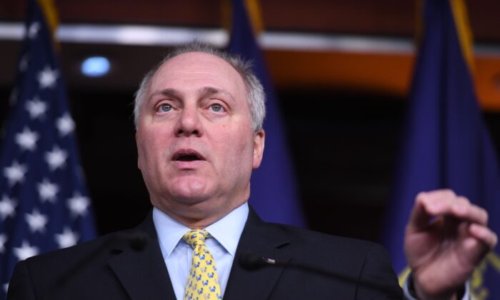 Phó Lãnh đạo Thiểu số Hạ viện Steve Scalise (Cộng Hòa-Louisiana) nói trong cuộc họp báo ở Hoa Thịnh Đốn, vào ngày 10/12/2019. (Ảnh: Saul Loeb/AFP qua Getty Images)