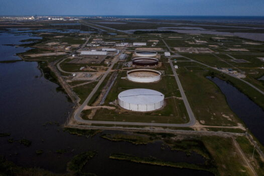 Khu Dự trữ Dầu mỏ Chiến lược Bryan Mound, một cơ sở lưu trữ dầu, được nhìn thấy trong bức ảnh chụp từ trên không này ở Freeport, Texas, vào ngày 27/04/2020. (Ảnh: Adrees Latif/Reuters)