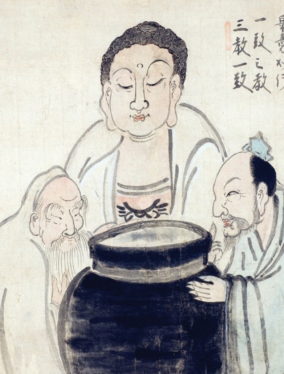 Bức họa “Ba người nếm giấm” của Thiền sư Hakuin Ekaku, một trong những nhân vật quan trọng bậc nhất của lịch sử Thiền Tông ở Nhật Bản. (Ảnh: Tư liệu công hữu)
