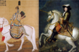 Hoàng đế Khang Hy của đất nước Trung Quốc (bên trái) và Vua Louis XIV của Pháp quốc có rất nhiều nét tương đồng. (Ảnh: Tài sản công)