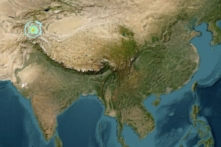 Một trận động đất mạnh 7.2 độ tấn công Tajikistan hôm 23/02/2023. (Ảnh: Ảnh chụp màn hình/USGS)