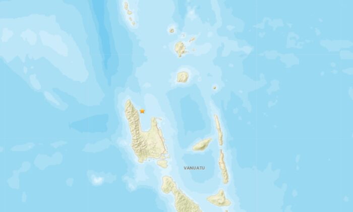 Bản đồ thể hiện vị trí của trận động đất mạnh 5.2 độ ở Vanuatu, hôm 09/01/2023. (Ảnh: Google Maps/Ảnh chụp màn hình qua The Epoch Times)