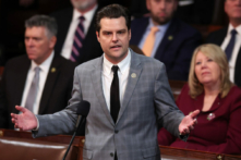 Dân biểu Matt Gaetz (Cộng Hòa-Florida) có bài diễn thuyết trong Phòng họp Hạ viện tại Điện Capitol Hoa Kỳ ở Hoa Thịnh Đốn hôm 06/01/2023. (Ảnh: Win McNamee/Getty Images)