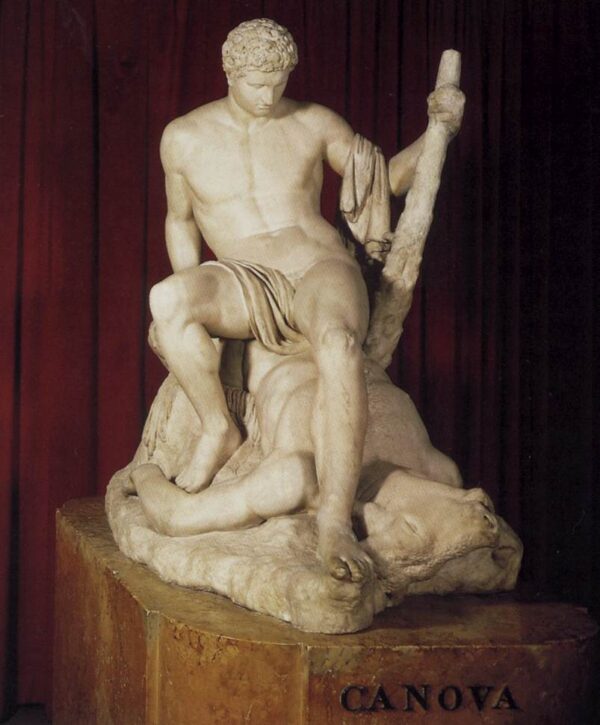 Tượng “Theseus và Minotaur,” của Antonio Canova tạc vào năm 1782. Chất liệu: Đá cẩm thạch; Kích thước: 57 1/4 inches x 62 1/2 inches x 36 inches (~145cm x 158cmx 93cm. (Ảnh: Tài sản công)