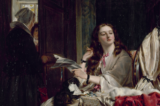 Đến thời đại Victoria, ngày lễ Valentine đã trở thành một ngày lễ quan trọng, như trong bức tranh vẽ cô gái cầm một bức thư tình này. Bức tranh “Buổi sáng ngày lễ Valentine” này do họa sĩ John Callcott Horsley thực hiện vào năm 1865. Phòng trưng bày Nghệ thuật Walker. (Ảnh: Tài sản công)