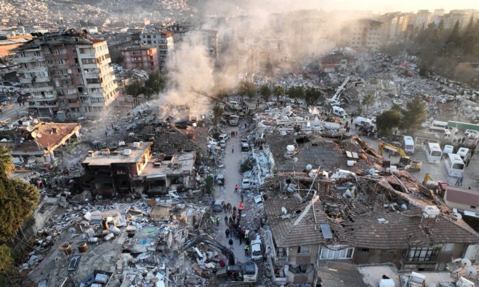 Quang cảnh cho thấy hậu quả của trận động đất thảm khốc ở Hatay, Thổ Nhĩ Kỳ, hôm 09/02/2023. (Ảnh: Emilie Madi/Reuters)