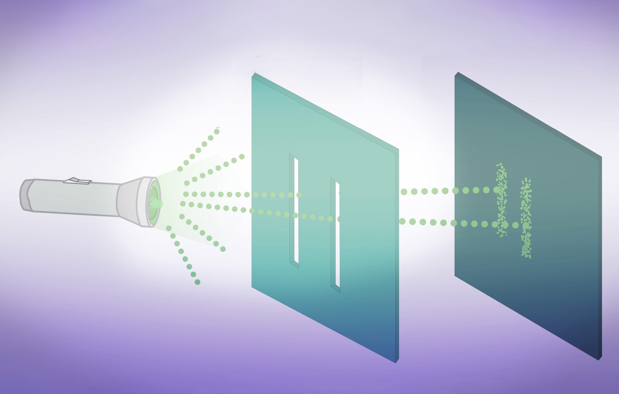 Hình minh họa thí nghiệm hai khe với sóng xác suất bị triệt tiêu. (Hình minh họa – Grayjay/Shutterstock)