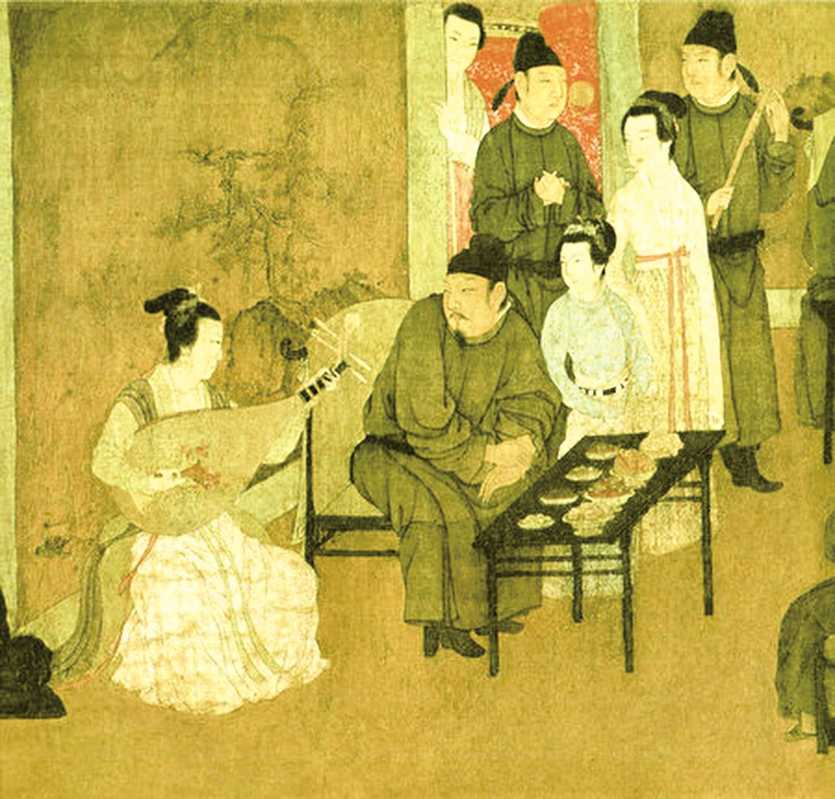 Một phần bức “Hàn hi tái dạ yến đồ” của Cố Hoành Trung thời Nam Đường, Ngũ Đại Thập Quốc. (Ảnh: Tài sản công)