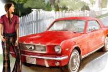 Bà Constantina “CK” Kortopattis đã dành một năm tiết kiệm để mua chiếc xe hơi mơ ước, một chiếc Ford Mustang đời 1966 màu đỏ.  (Ảnh: Biba Kayewich)