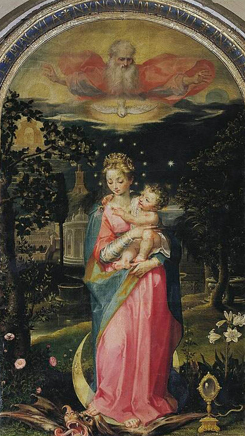 Đức Trinh Nữ Maria của Francesco Vanni (1588), được miêu tả với một hoa ly trắng bên cạnh. (Ảnh: Tài sản công)