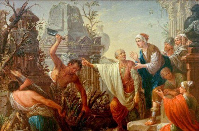 Tranh vẽ ‘Cicero phát hiện ra Mộ Archimedes’, tác giả Thomas Christian Wink. (Public Domain)